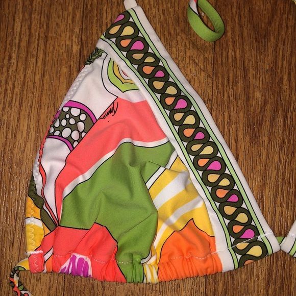 Trina Turk Colorful Abstract String Bikini/ Swim Top - Picture 2 of 6